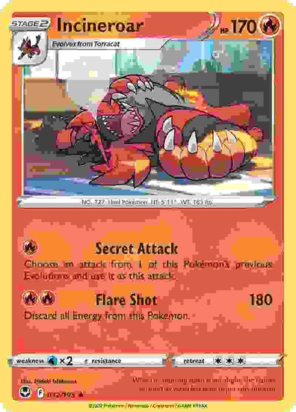 Incineroar - 032/195 - Rare Reverse Holo