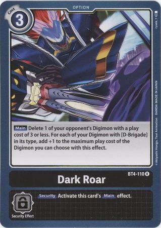 Dark Roar - BT4-110 - Rare
