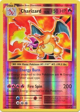 Charizard - 11/108 - Rare Reverse Holo