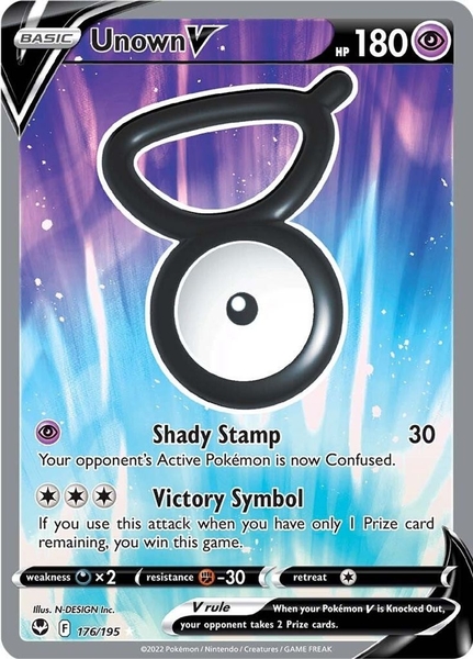 Unown V - 176/195 - Full Art Ultra Rare