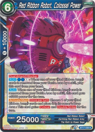 Red Ribbon Robot, Colossal Power - BT17-038 - Rare