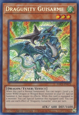 Dragunity Guisarme - HAC1-EN172 - Secret Rare Limited Edition