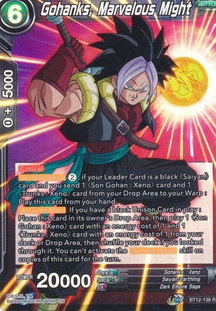 Gohanks, Marvelous Might - BT12-138 - Rare Foil