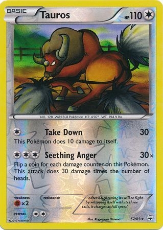 Tauros - 57/83 - Rare Reverse Holo