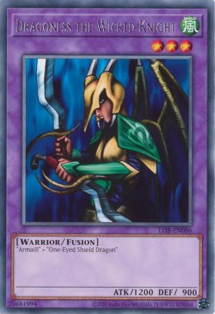 Dragoness the Wicked Knight - LOB-EN086 - Rare Unlimited (25th Reprint)