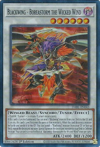 Blackwing - Boreastorm the Wicked Wind - DABL-EN043 - Super Rare 1st Edition