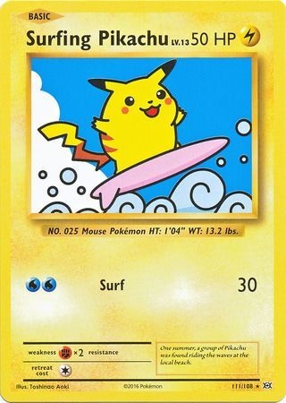 Surfing Pikachu - 111/108 - Rare