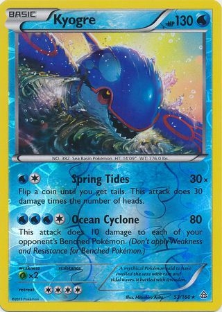 Kyogre - 53/160 - Rare - Reverse Holo