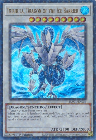 Trishula, Dragon of the Ice Barrier HAC1-EN054 Duel Terminal Ultra Parallel 1st Ed
