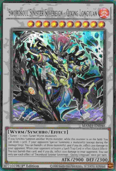 Swordsoul Sinister Sovereign - Qixing Longyuan - MAMA-EN040 - Ultra Rare 1st Edition