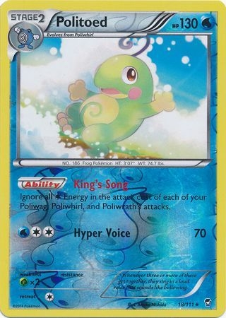 Politoed - 18/111 - Rare Reverse Holo