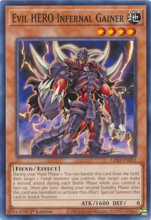 Evil HERO Infernal Gainer - LDS3-EN023 - Common 1st Edition