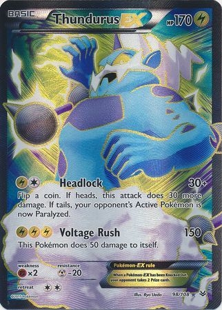 Thundurus EX - 98/108 - Full Art Ultra Rare