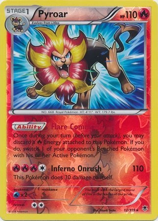 Pyroar - 12/119 - Holo Rare Reverse Holo