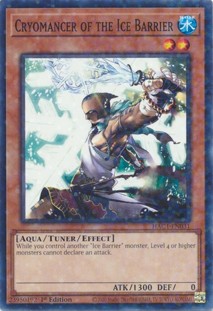 Cryomancer of the Ice Barrier - HAC1-EN031 Duel Terminal Common Parallel 1st Edition