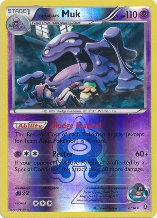 Team Aqua's Muk - 8/34 - Holo Rare Reverse Holo