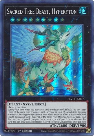 Sacred Tree Beast, Hyperyton - BLVO-EN047 - Super Rare 1st Edition