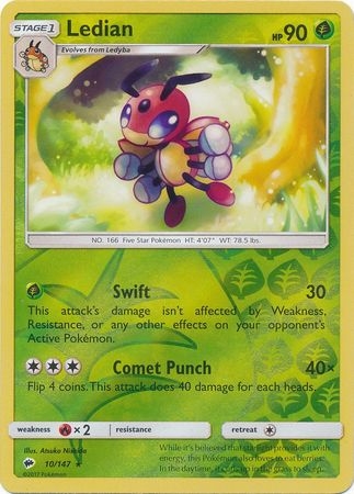 Ledian - 10/147 - Rare Reverse Holo