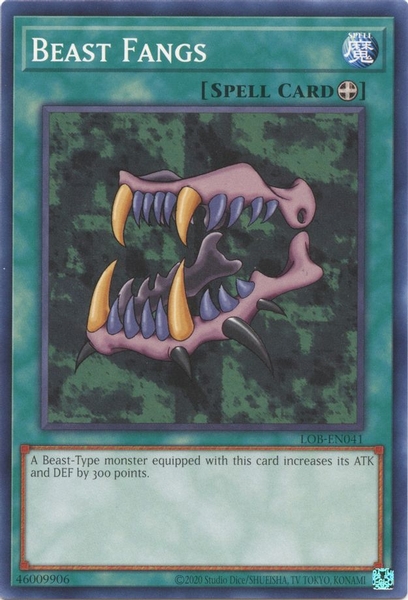 Beast Fangs - LOB-EN041 - Common Unlimited (25th Reprint)
