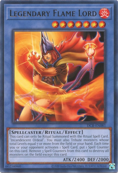 Legendary Flame Lord - DCR-EN081 - Rare Unlimited (25th Reprint)