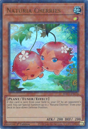 Naturia Cherries - HAC1-EN116 - Duel Terminal Ultra Rare Parallel 1st Edition