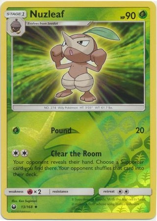 Nuzleaf - 13/168 - Uncommon Reverse Holo