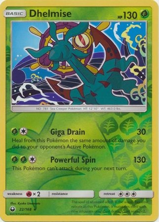 Dhelmise - 22/168 - Rare Reverse Holo