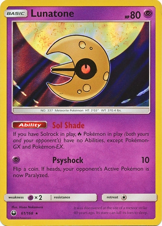 Lunatone - 61/168 - Holo Rare