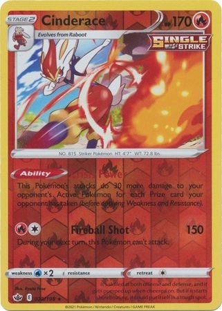 Cinderace - 28/198 - Holo Rare Reverse Holo