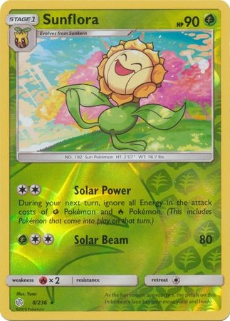 Sunflora - 8/236 - Rare Reverse Holo