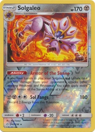 Solgaleo - 142/236 - Holo Rare Reverse Holo