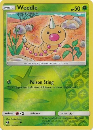 Weedle - 1/111 - Common Reverse Holo