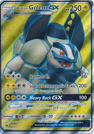 Alolan Golem GX - 102/111 - Full Art Ultra Rare