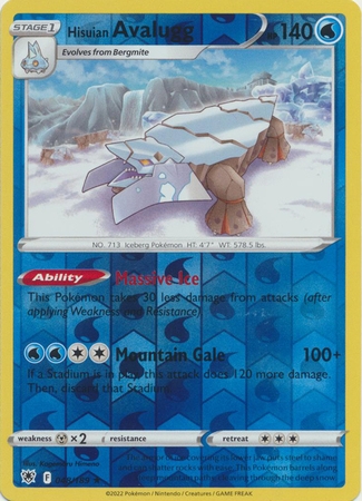 Hisuian Avalugg - 048/189 - Rare Reverse Holo