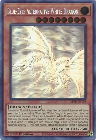 Blue-Eyes Alternative White Dragon - GFTP-EN129 - Ghost Rare 1st Edition