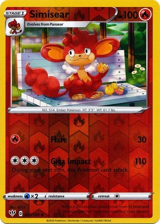 Simisear - 027/189 - Uncommon Reverse Holo