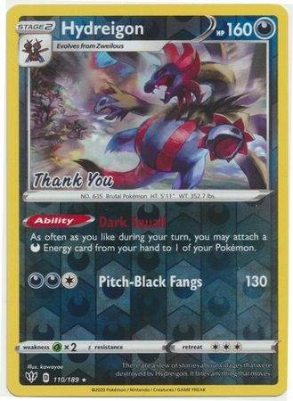 Hydreigon Thank You Promo - 110/189 - Rare Reverse Holo