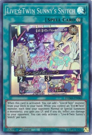 Live Twin Sunny's Snitch - DAMA-EN062 - Super Rare 1st Edition