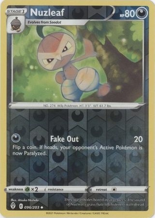 Nuzleaf - 96/203 - Uncommon Reverse Holo