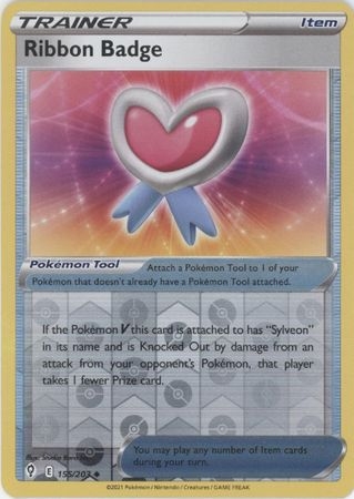 Ribbon Badge - 155/203 - Uncommon Reverse Holo