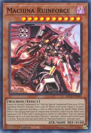 Machina Ruinforce - MP22-EN203 - Super Rare 1st Edition