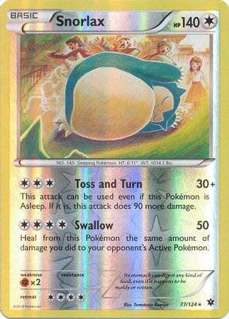 Snorlax - 77/124 - Rare Reverse Holo