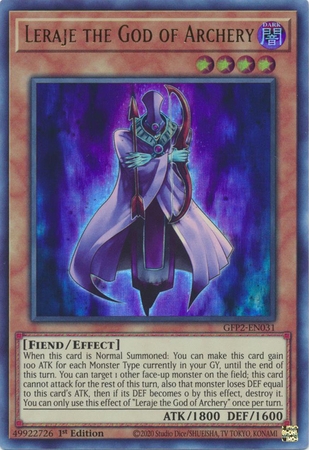 Leraje the God of Archery - GFP2-EN031 - Ultra Rare 1st Edition