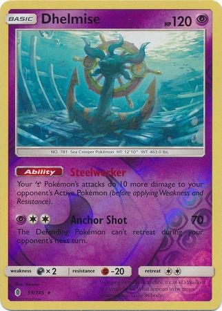Dhelmise - 59/145 - Holo Rare Reverse Holo