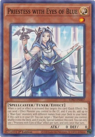 Priestess with Eyes of Blue - LDS2-EN007 - Common 1st Edition