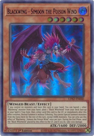 Blackwing - Simoon the Poison Wind (Purple) - LDS2-EN040 - Ultra Rare 1st Edition
