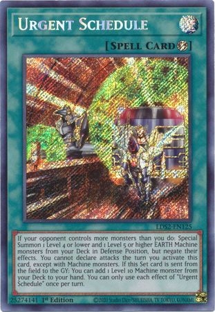 Urgent Schedule - LDS2-EN125 - Secret Rare 1st Edition