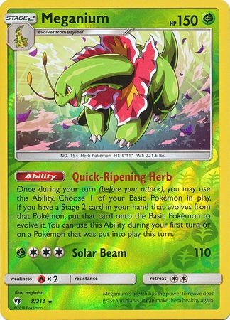 Meganium - 8/214 - Holo Rare Reverse Holo