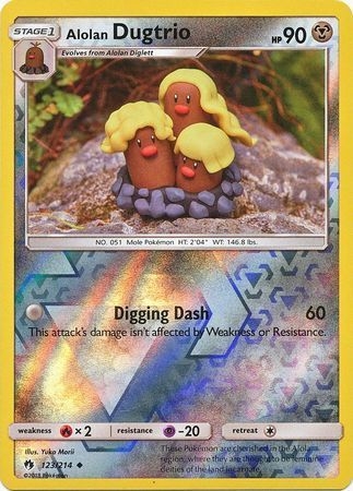 Alolan Dugtrio - 123/214 - Uncommon Reverse Holo