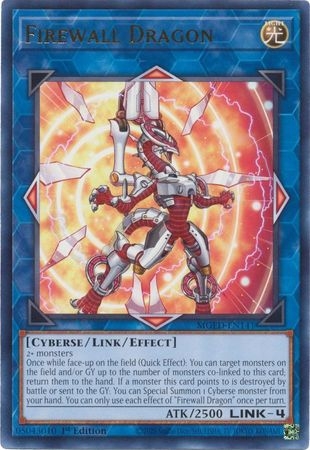 Firewall Dragon (red alternate art) - MGED-EN141 - Rare 1st Edition